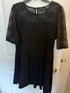 Dorothy Perkins Black Lace Yoke Skater Dress